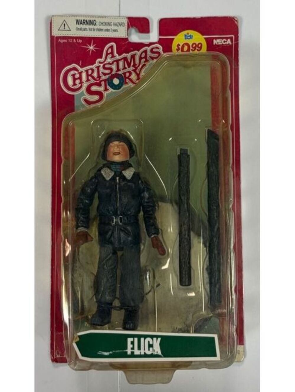 Y2K 2008 NECA A Christmas Story Flick 7in Action Figure Flag Pole New Sealed Toy
